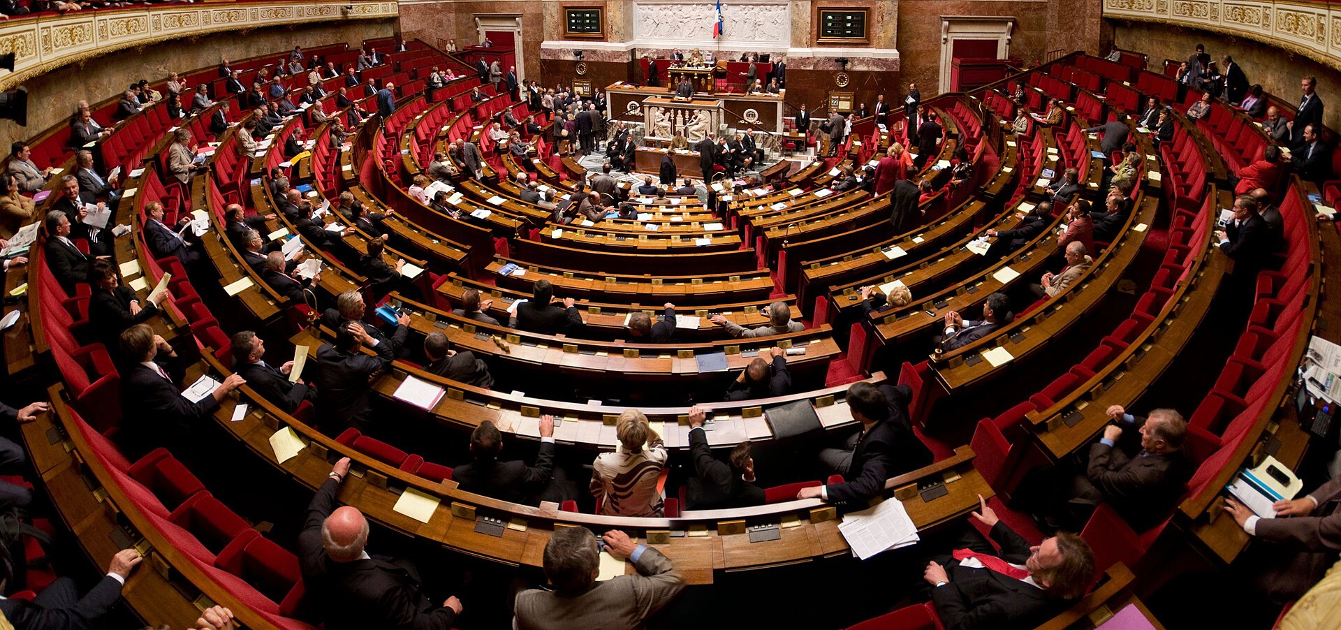 Panorama de l'hémicycle de l'assemblée nationale par Richard Ying et Tangui Morlier